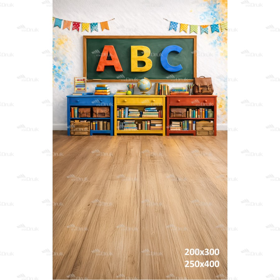 Tło fotograficzne „Kolorowa Klasa ABC – Szkolna Tablica” | 3944